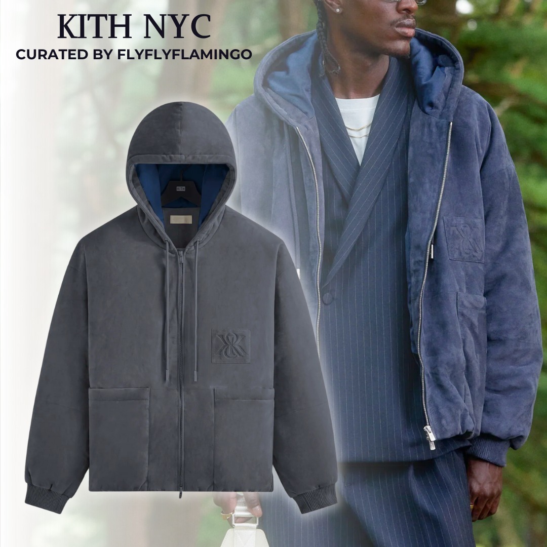 【KITH NYC】パフスエード ジェイセン ロゴ フルジップ パーカー