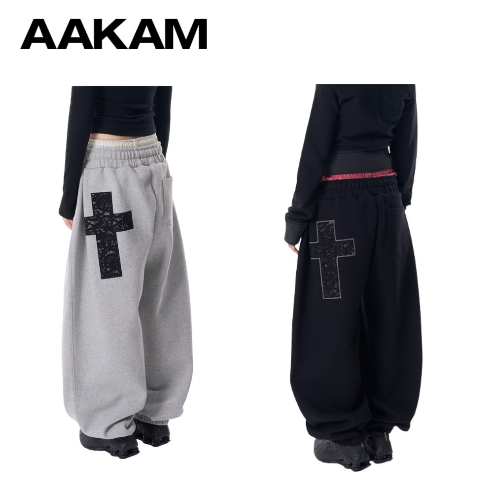 ★AAKAM★ Laced CROS2 Patch Sweatpants 2色