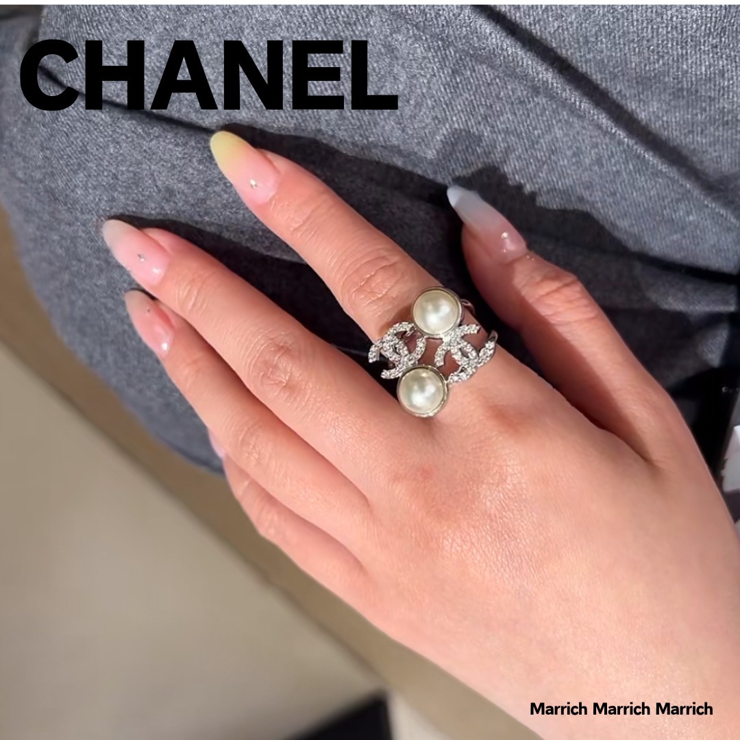 CHANEL《存在感抜群♪》指輪 リング パール ロゴ