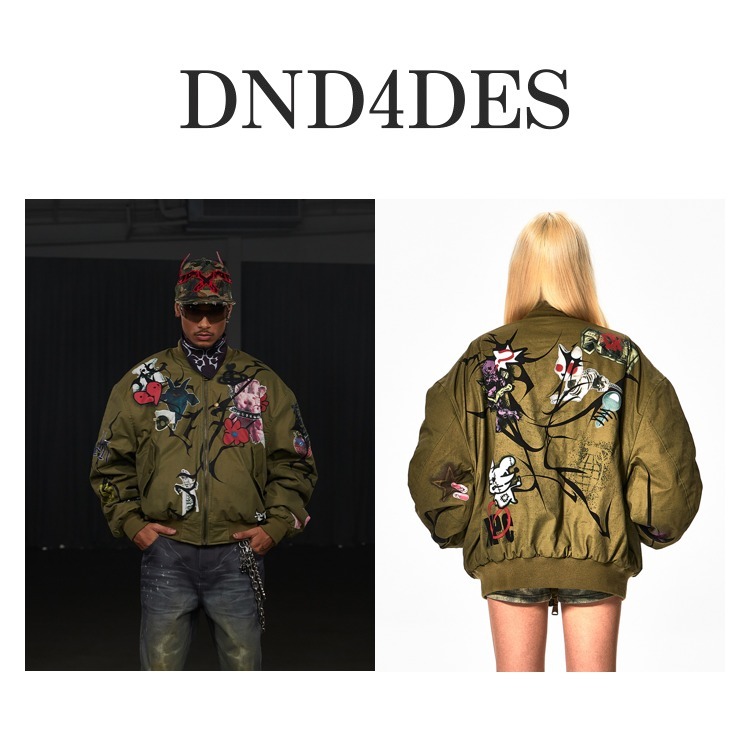送料関税込 【DND4DES】 Graffiti Bomb MA1 Jacket Green