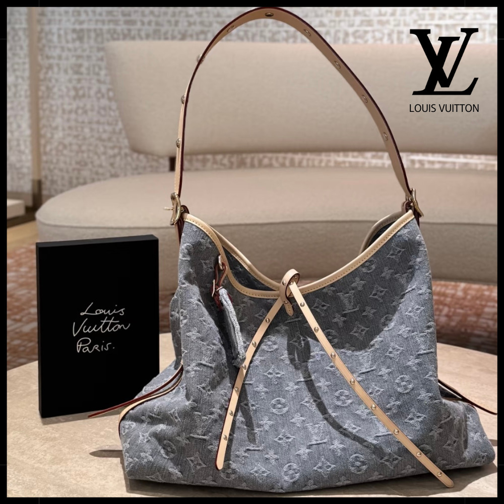 【ヴィンテージ風デニム】Louis Vuitton キャリーオール バッグ