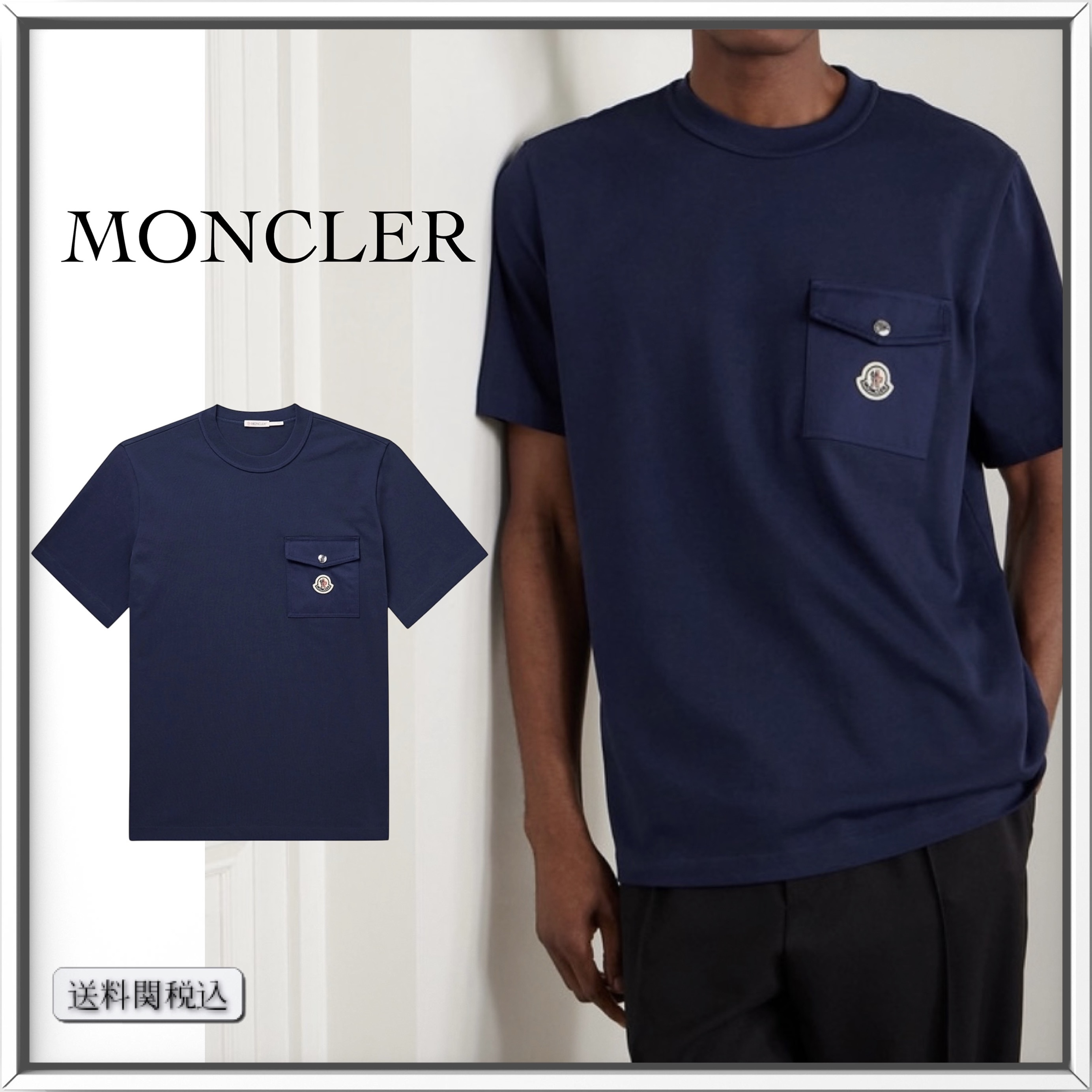 MONCLER ロゴ アップリケ コットン Tシャツ 人気 MONCLER Enfant】大人気☆コットン ロゴアップリケ Tシャツ 子供