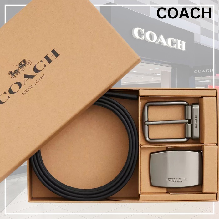 ギフトに◎★COACH★プレート/バックル リバーシブルベルト