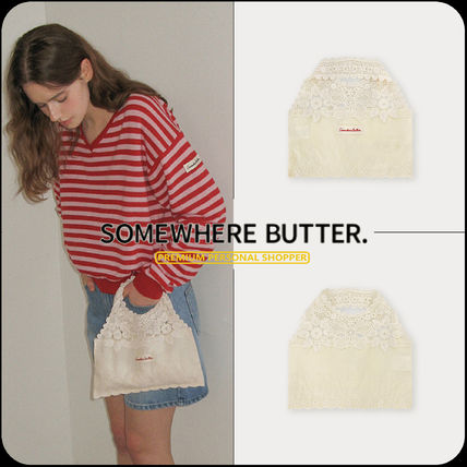 トートバッグ SOMEWHERE Lace Mini Tote 5BNY361 SOMEWHERE BUTTER.(サムウェアバター) トートバッグ(レディース
