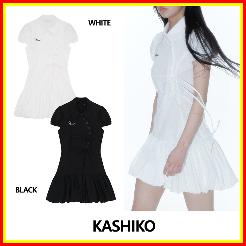[Kashiko] Puff Preppy Mini Dress /追跡付