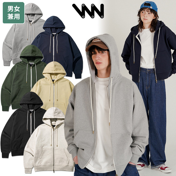 ★WV PROJECT☆EASY HEAVY COTTON HOOD ZIP UP MJHD7781