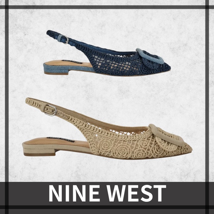 【NINE WEST】Jasser スリングバック フラット シューズ