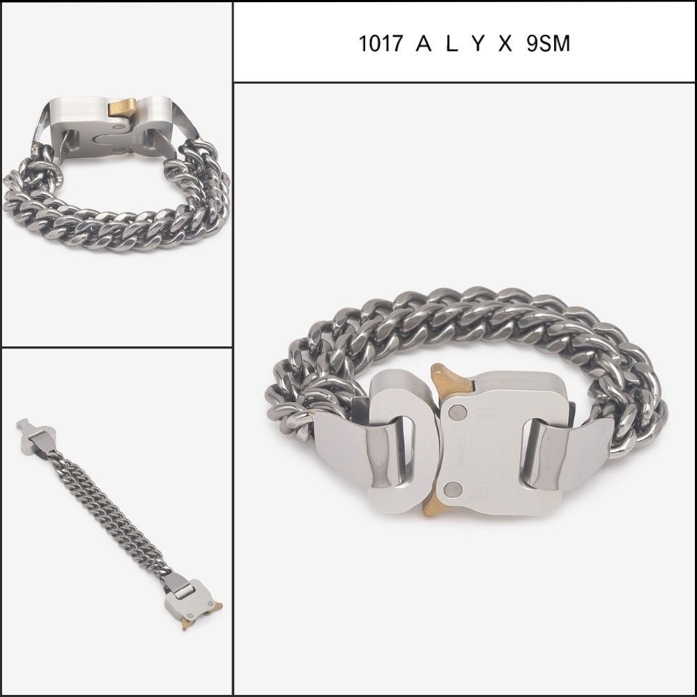 【1017 ALYX 9SM】ダブル チェーン ブレスレット - シルバー