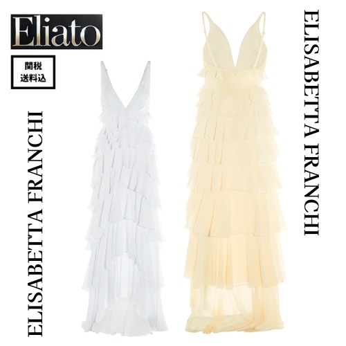 ELISABETTA FRANCHI★Red Carpet dress in georgette fabric