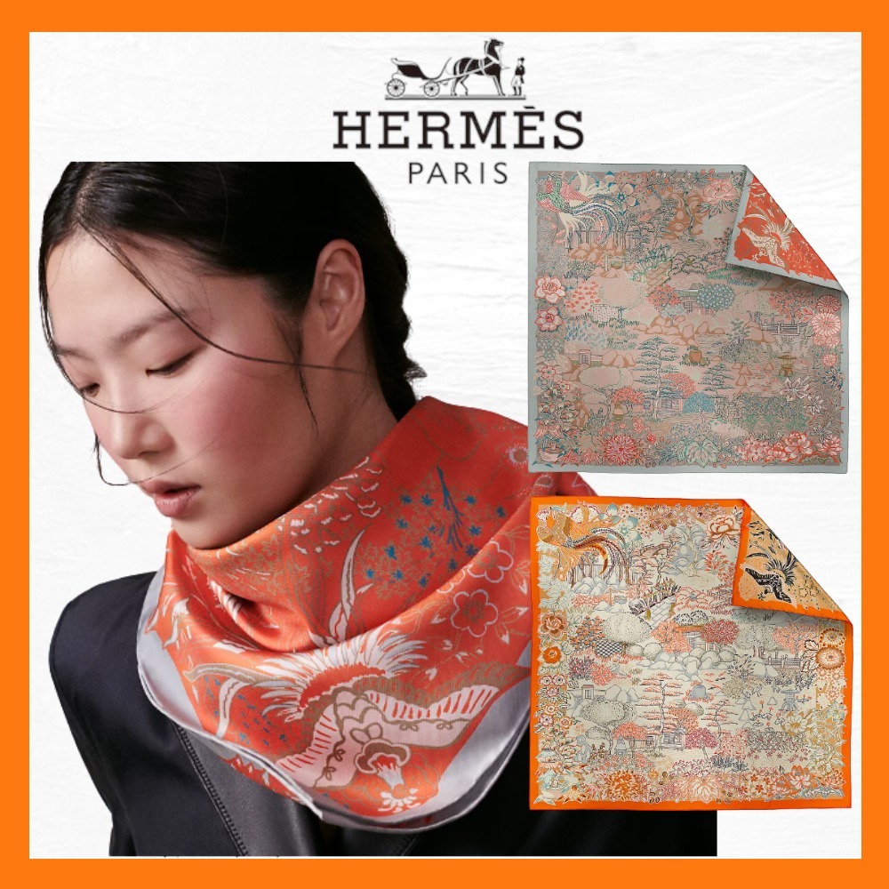 華麗に重なる美 HERMES Mille Feuilles de Soie スカーフ