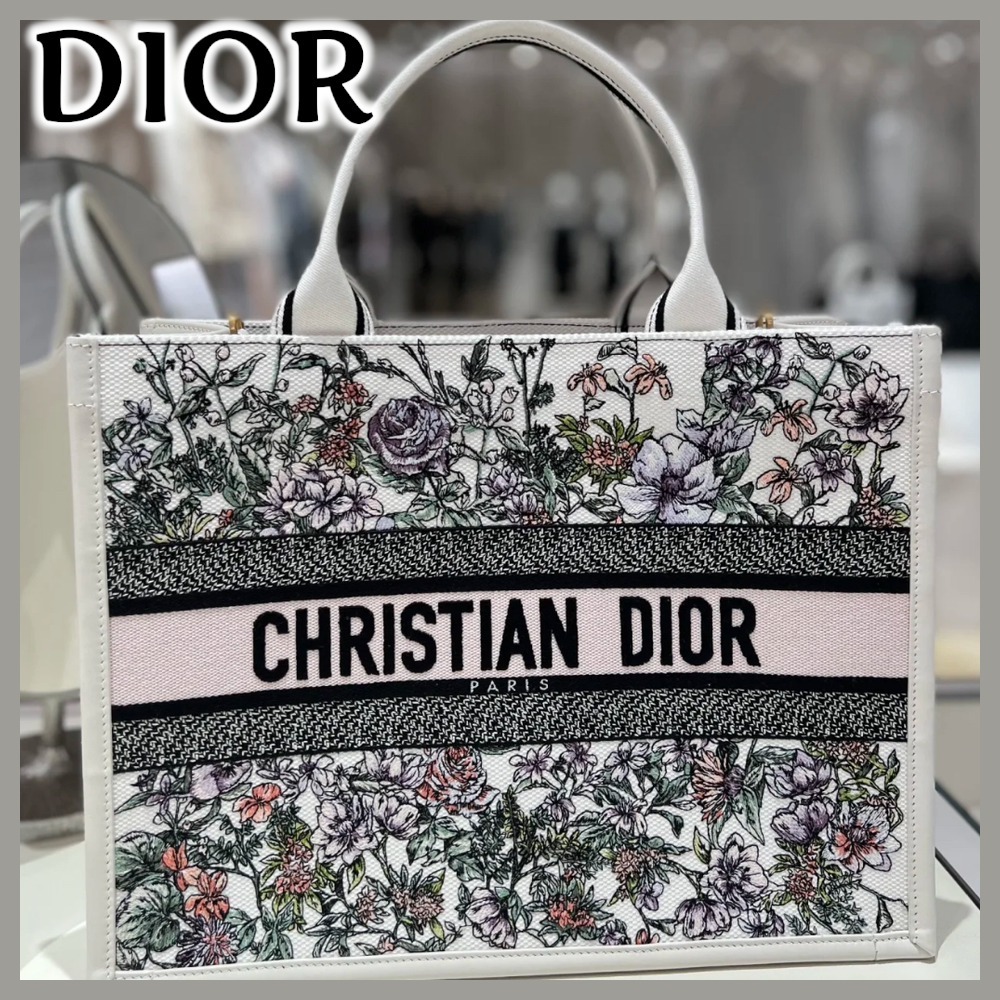【華やかなブックトート♪】 Dior Book Tote バッグ ミディアム