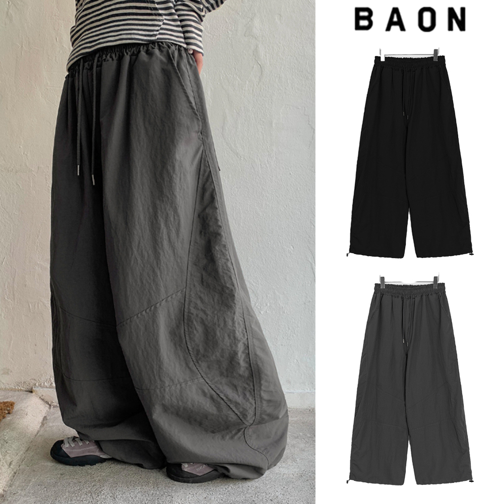 【BAON】[unisex] Mekito Curved Nylon Balloon Pants