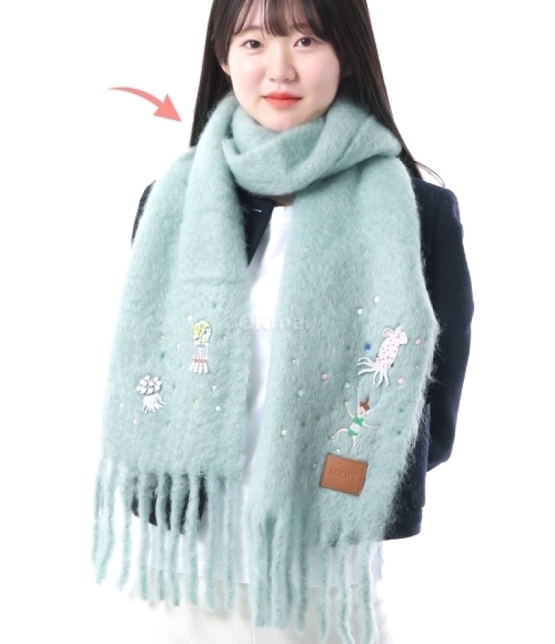 LOEWE｜ (Squid Scarf in mohair & wool (FSA6SS1X10 4412))
