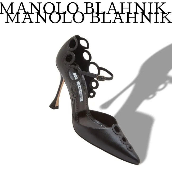 【MANOLO BLAHNIK】ナッパレザー ポインテッドトゥ パンプス