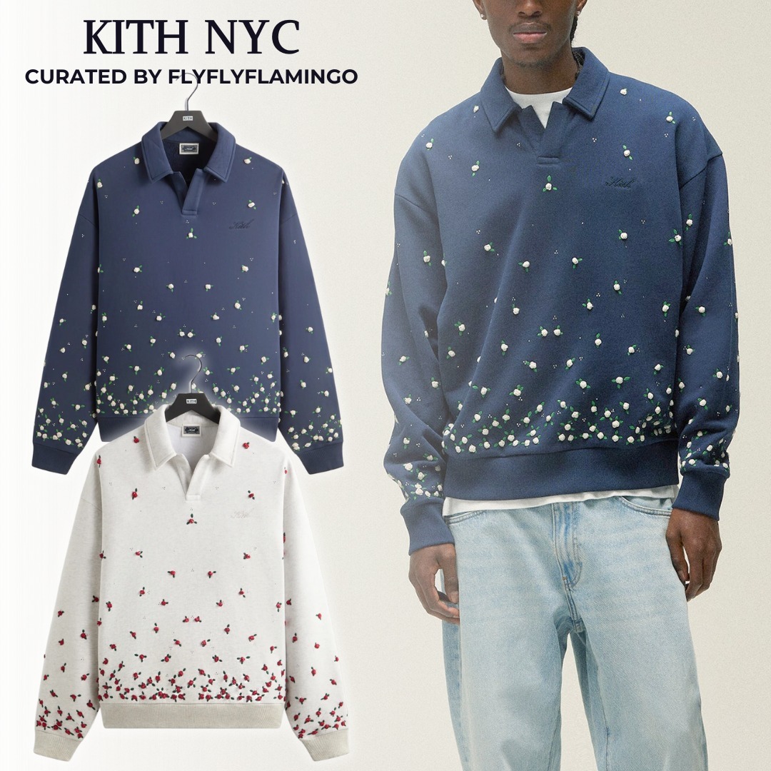 【KITH NYC】 花柄刺繍 オンブレ ネルソンカラー プルオーバー