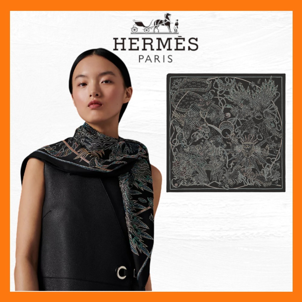 季節の祭典を彩る HERMES brode Le Sacre des Saisons スカーフ