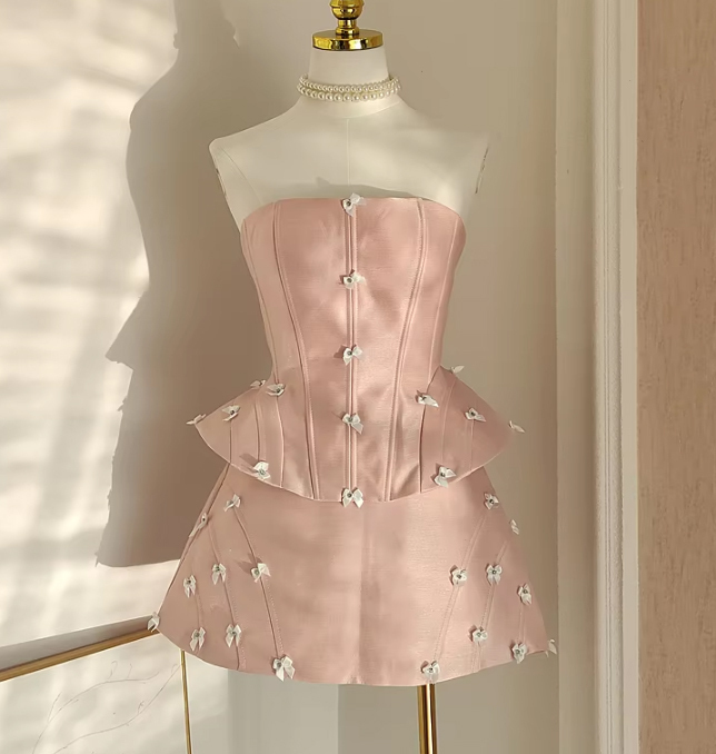 【再入荷】長袖 ミニ スカート トップス  華やか ドレス