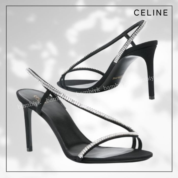 VIP価格☆【CELINE】ブラック 8.5cm ヒールサンダル