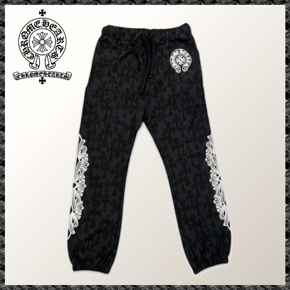 希少◆CHROME HEARTS◆CEMETERY CROSS PRINT SWEATPANTS \