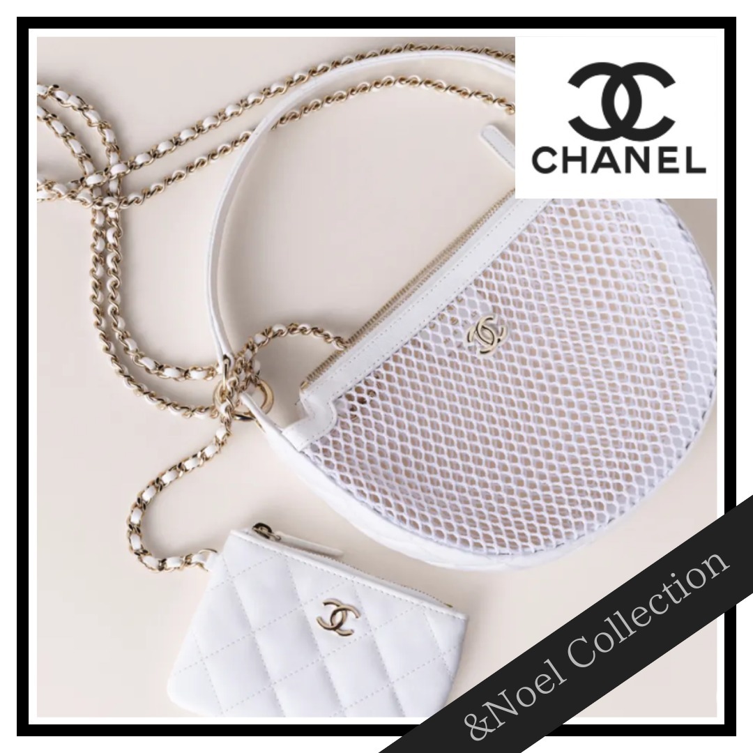 【メッシュ素材♢ポーチ付】CHANEL チェーンクラッチバッグ