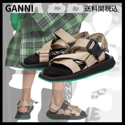 ラバー ベージュ系 Ganni(ガニー) サンダル・ミュール