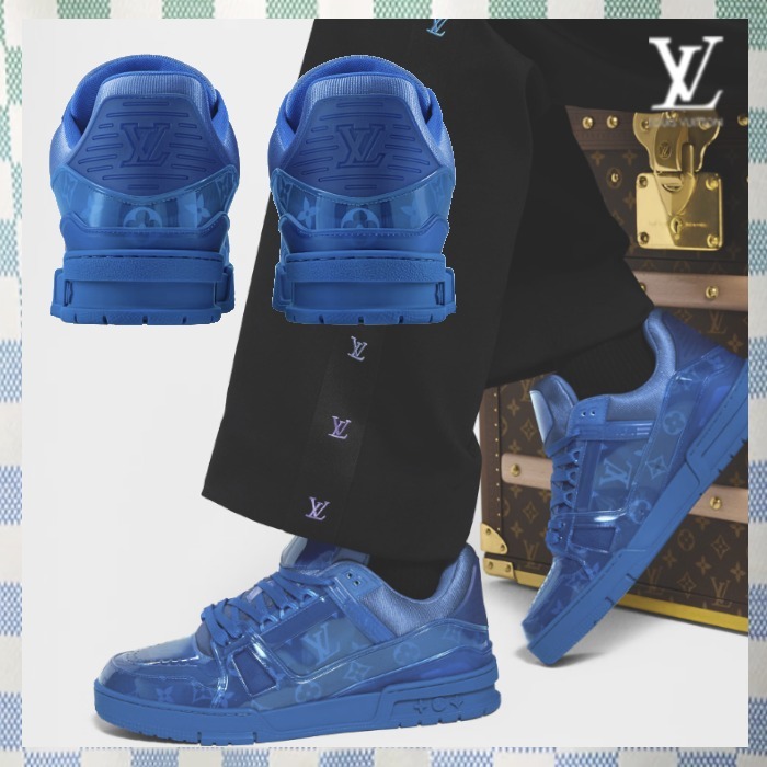 Louis Vuitton《LVトレイナー スニーカー》Monogram 青 DHL 直営
