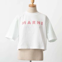 MARNI レディース 半袖Tシャツ T-SHIRT WITH CHECKED MARNI LOGO
