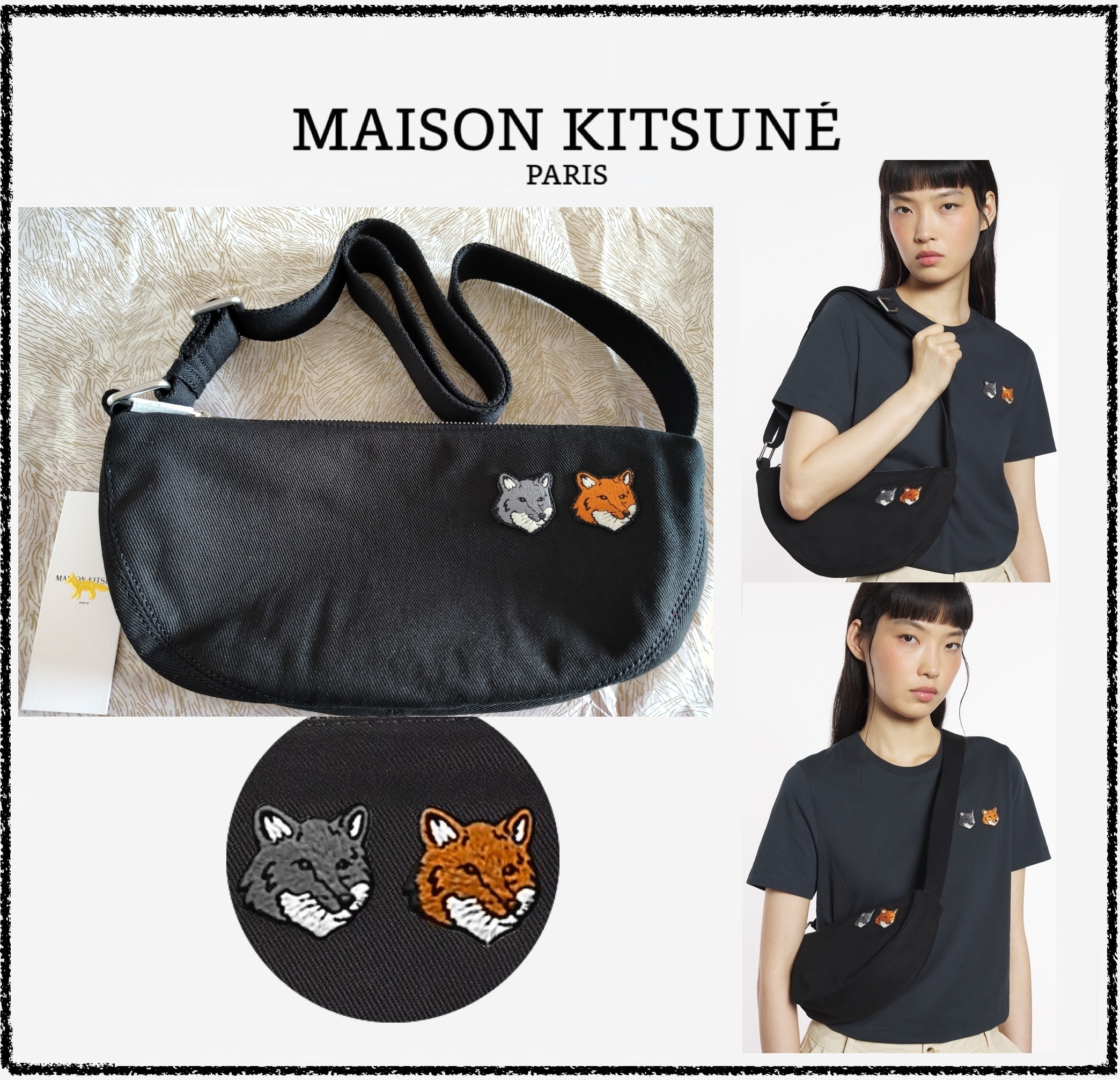★MAISON KITSUNE★ W ボールド フォックスヘッド バム バッグ