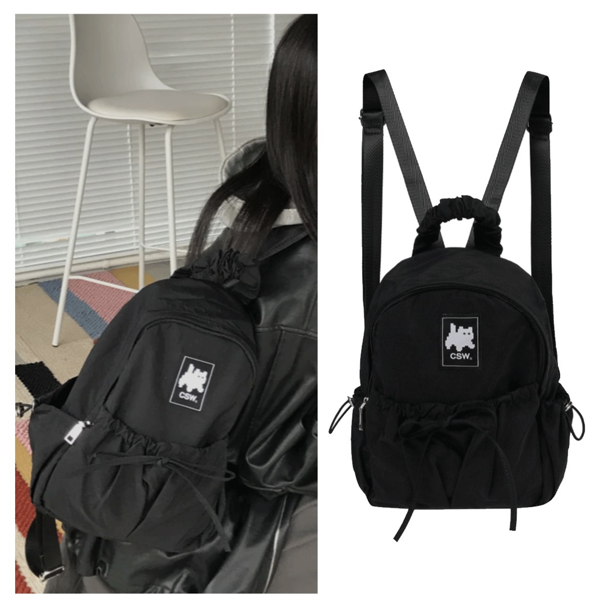 MUCENT×CATSAVETHEWORLD Bonnie ribbon mini backpack 5BNY779