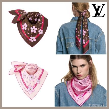 LOUIS VUITTON ルイヴィトン パープルピンク スカーフ バンダナ ピンク系 Louis Vuitton(ルイヴィトン) スカーフ(レディース