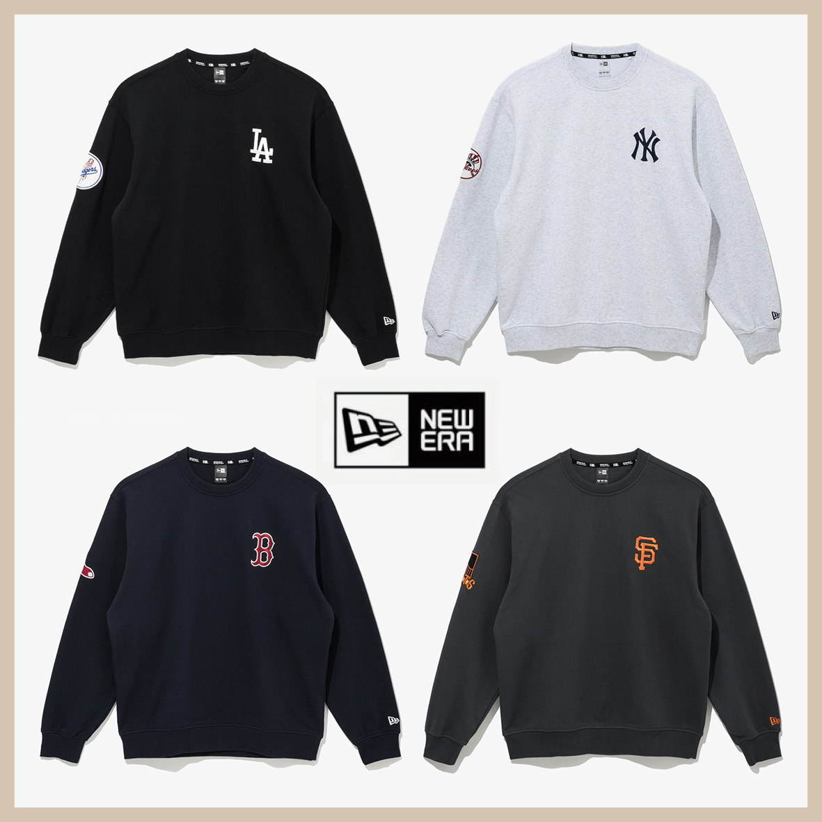 Newera★ MLB TEAM LOGO CREW NECK★UNISEX 関税送料込