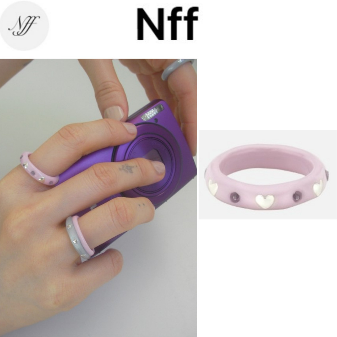 [韓国人気ジュエリー] nff heart surrounding ring-pink