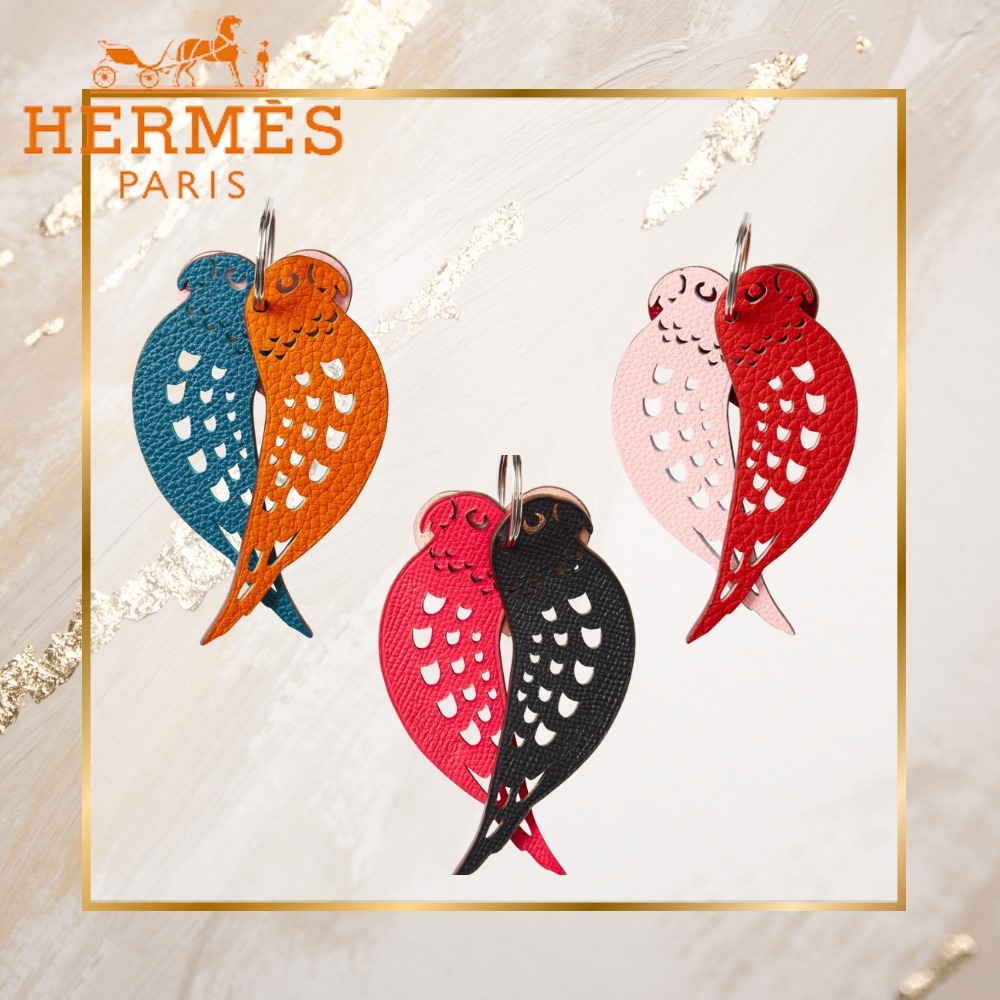 【何色が届くかお楽しみ♪】HERMES  Petit H 小鳥キーホルダー