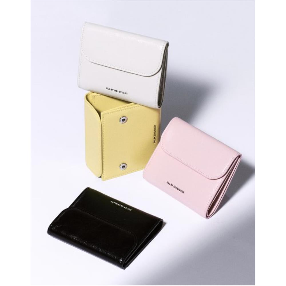 ★JILLSTUART★ Egg logo crack leather half wallet 3 colors
