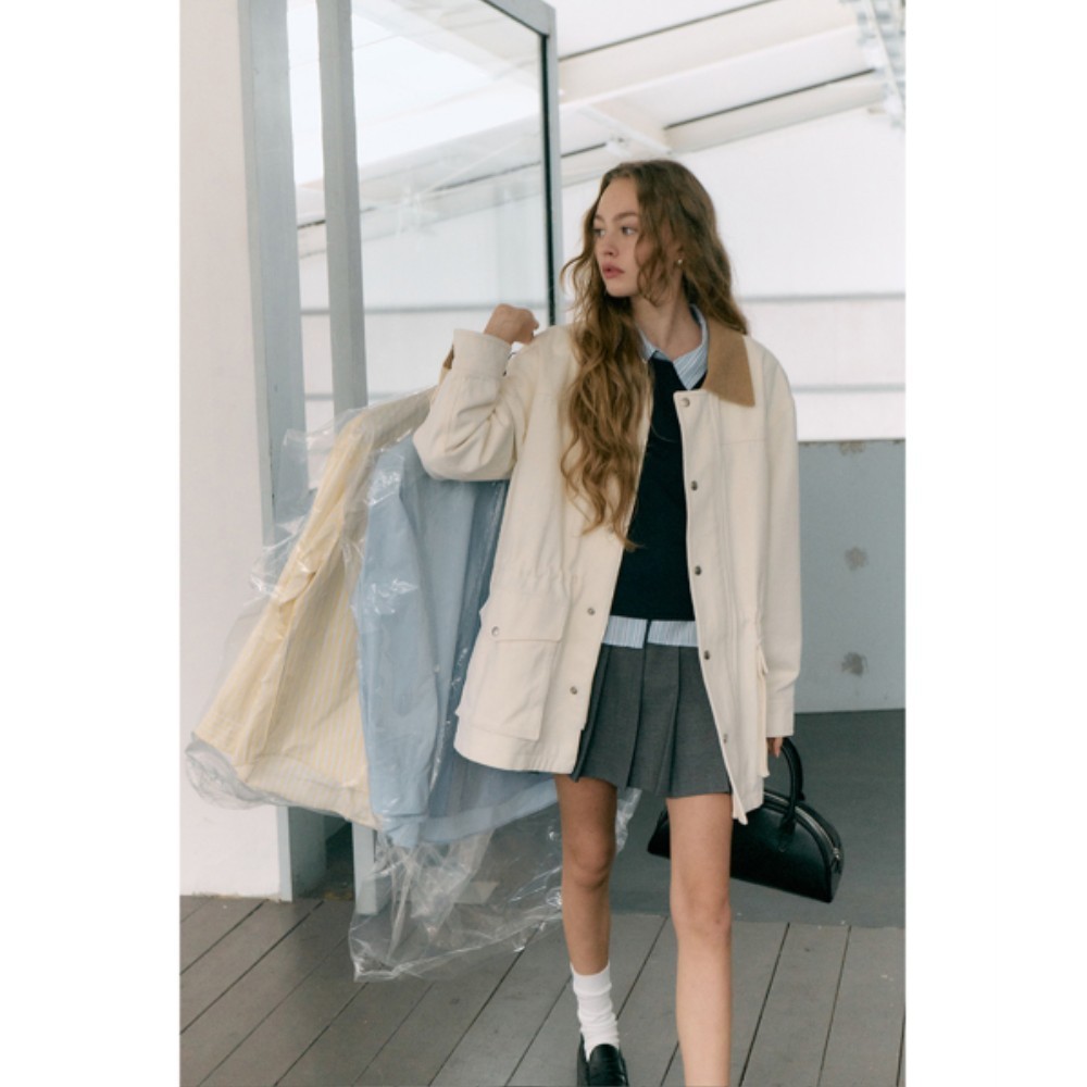 ★Dunst★ UNISEX VINTAGE HALF WORK JACKETUDJU5A109CREAM