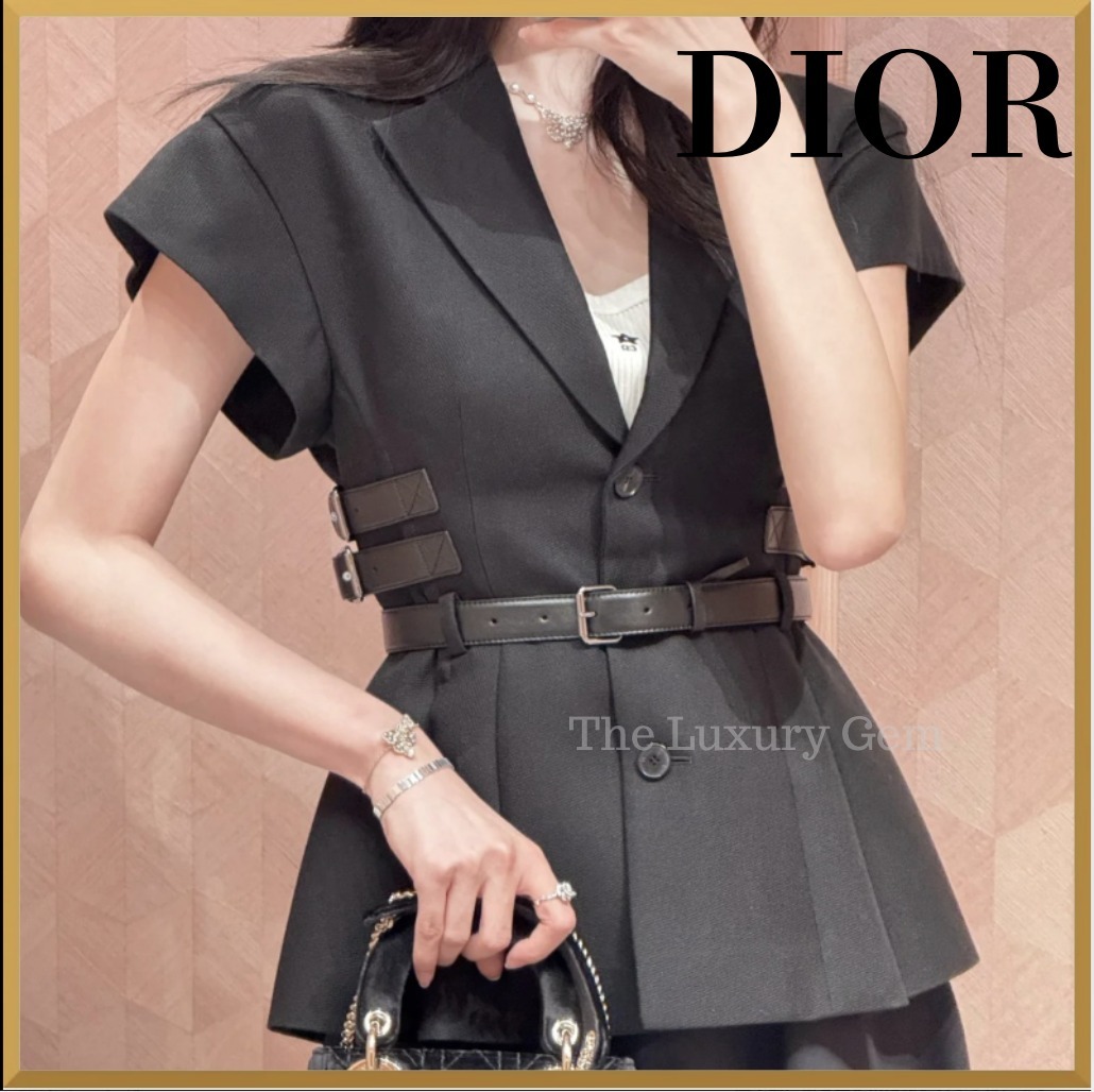 DIOR ベルト付き半袖ジャケット