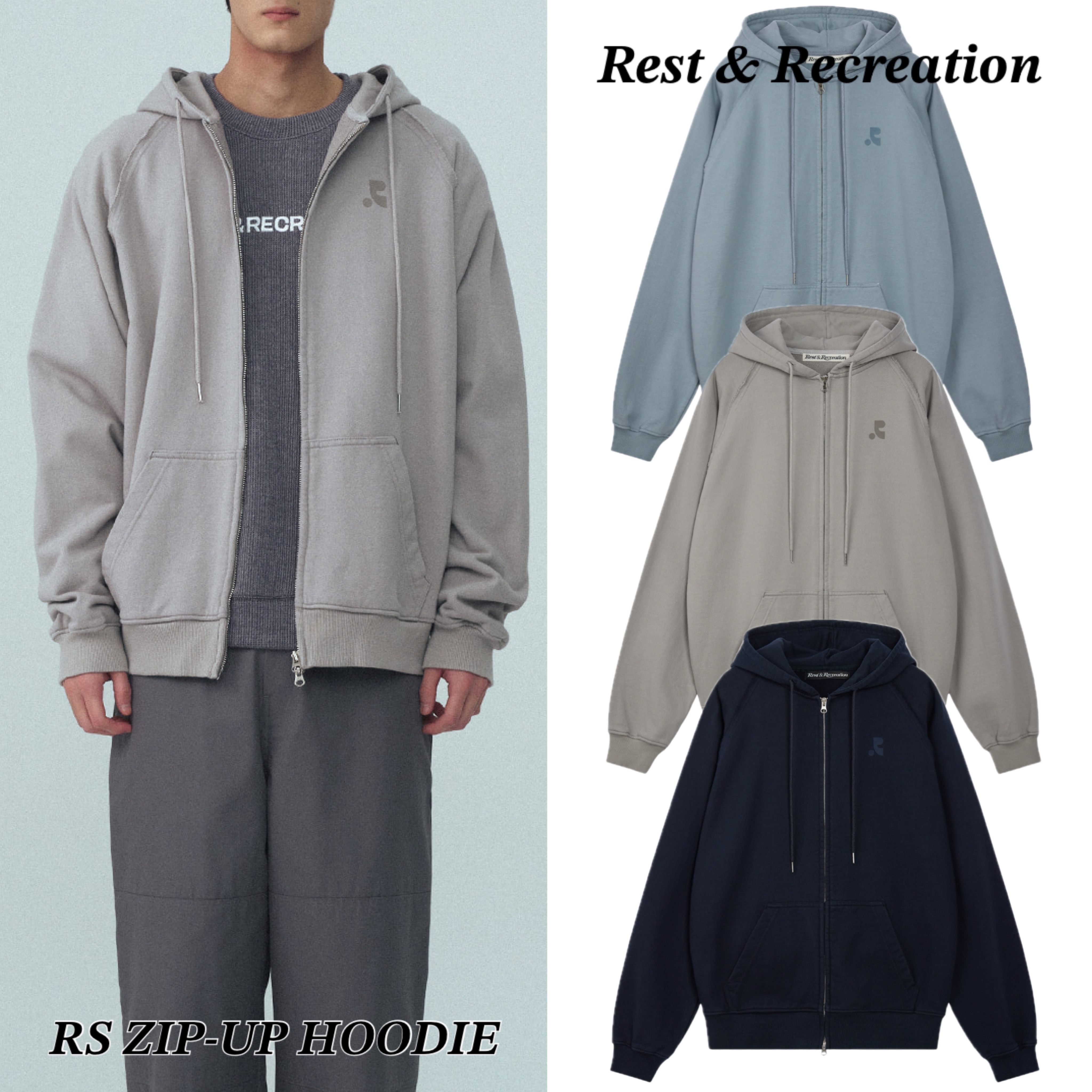 【韓国 Rest & Recreation】RS ZIP-UP HOODIE