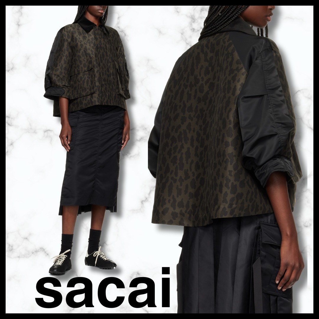 送料関税込♢sacai レオパード ナイロンツイル ジャケット