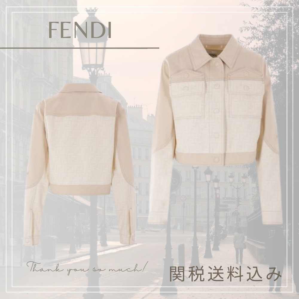 [FENDI] フェンディ ブルゾン ホワイトFFデニム ジャケット