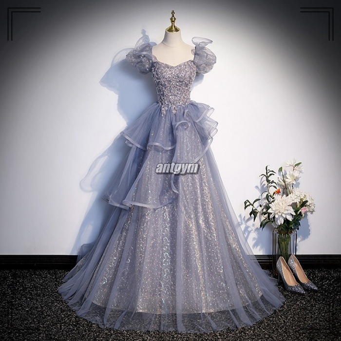 ロング フレア イブニングドレス S～2XL 結婚式