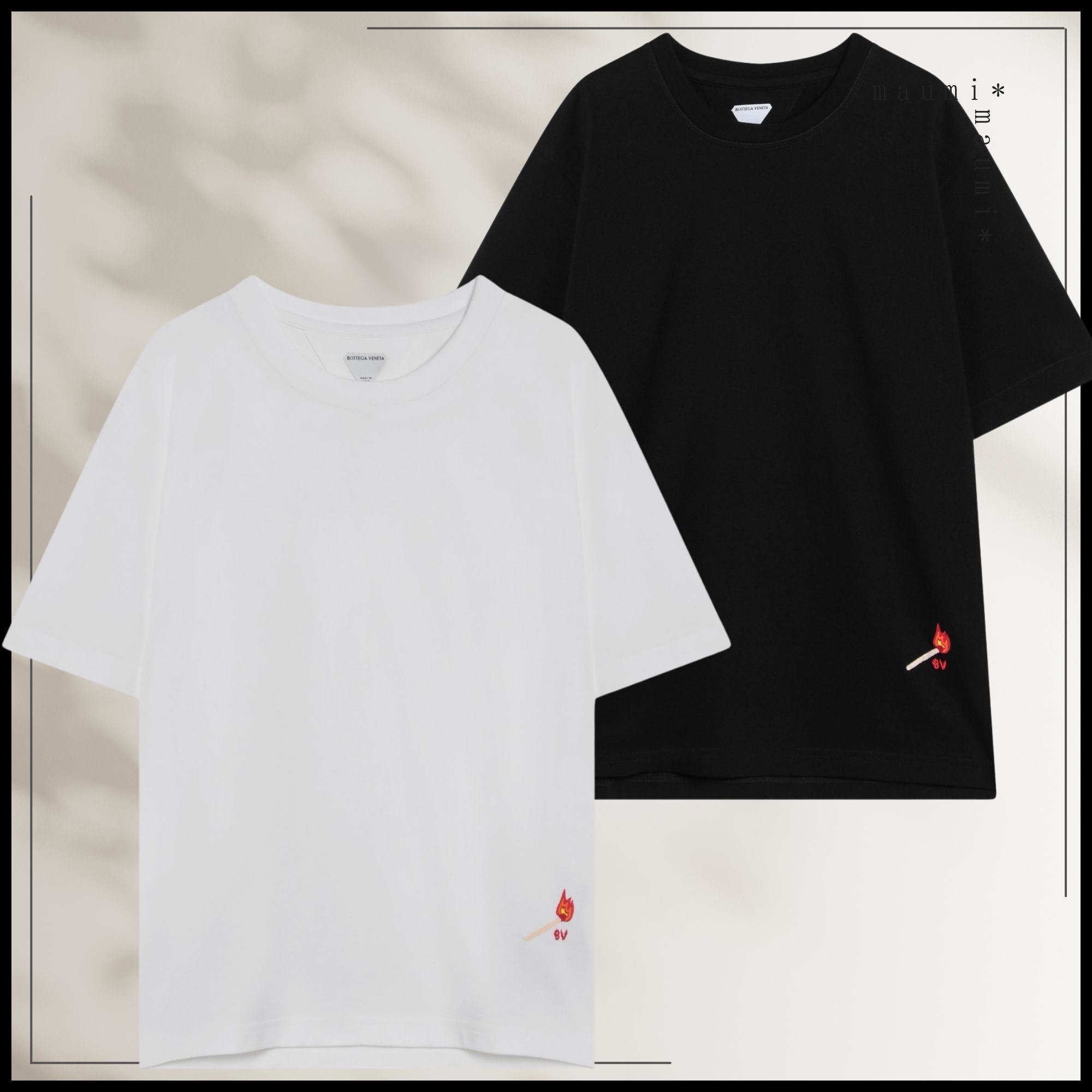 BOTTEGA VENETAボッテガ コットンジャージー Tシャツ マッチ刺繍
