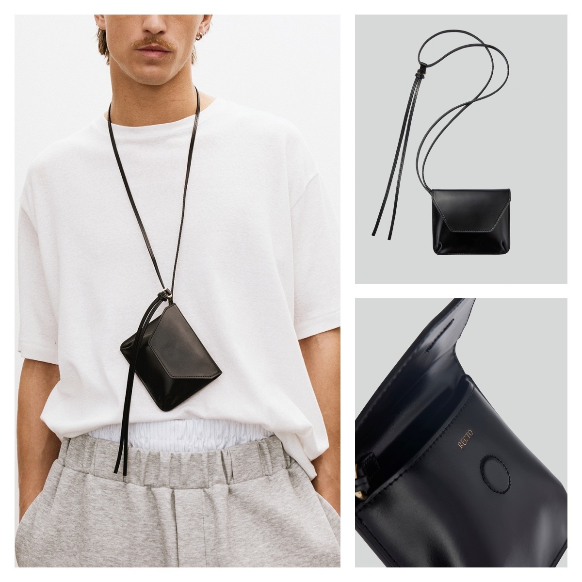 ★RECTO★MINI POCKET NECKLACE★6452★Black★韓国★大人気★