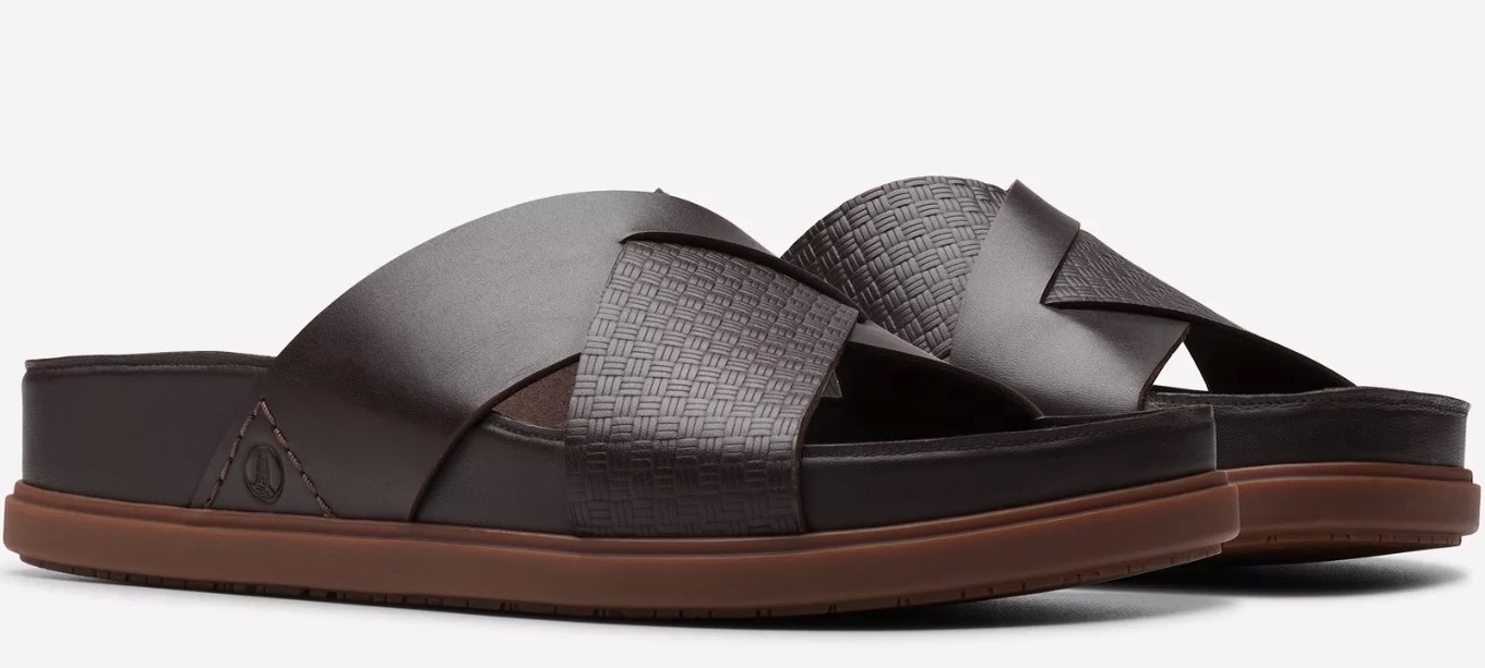 CLARKS スライド サンダル レザー ブラウン スニーカー