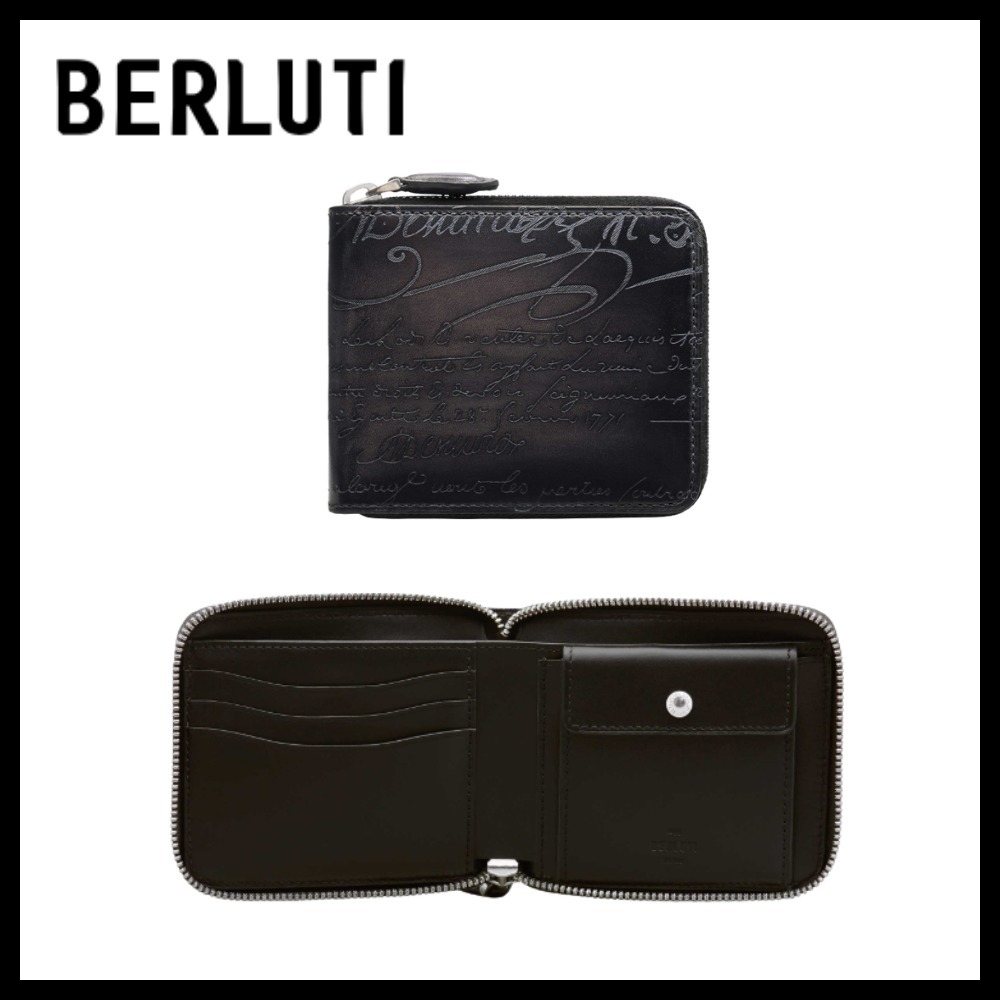 【絶品】 BERLUTI*イタウバ スクエア ジップウォレット スクリットレザー 小物