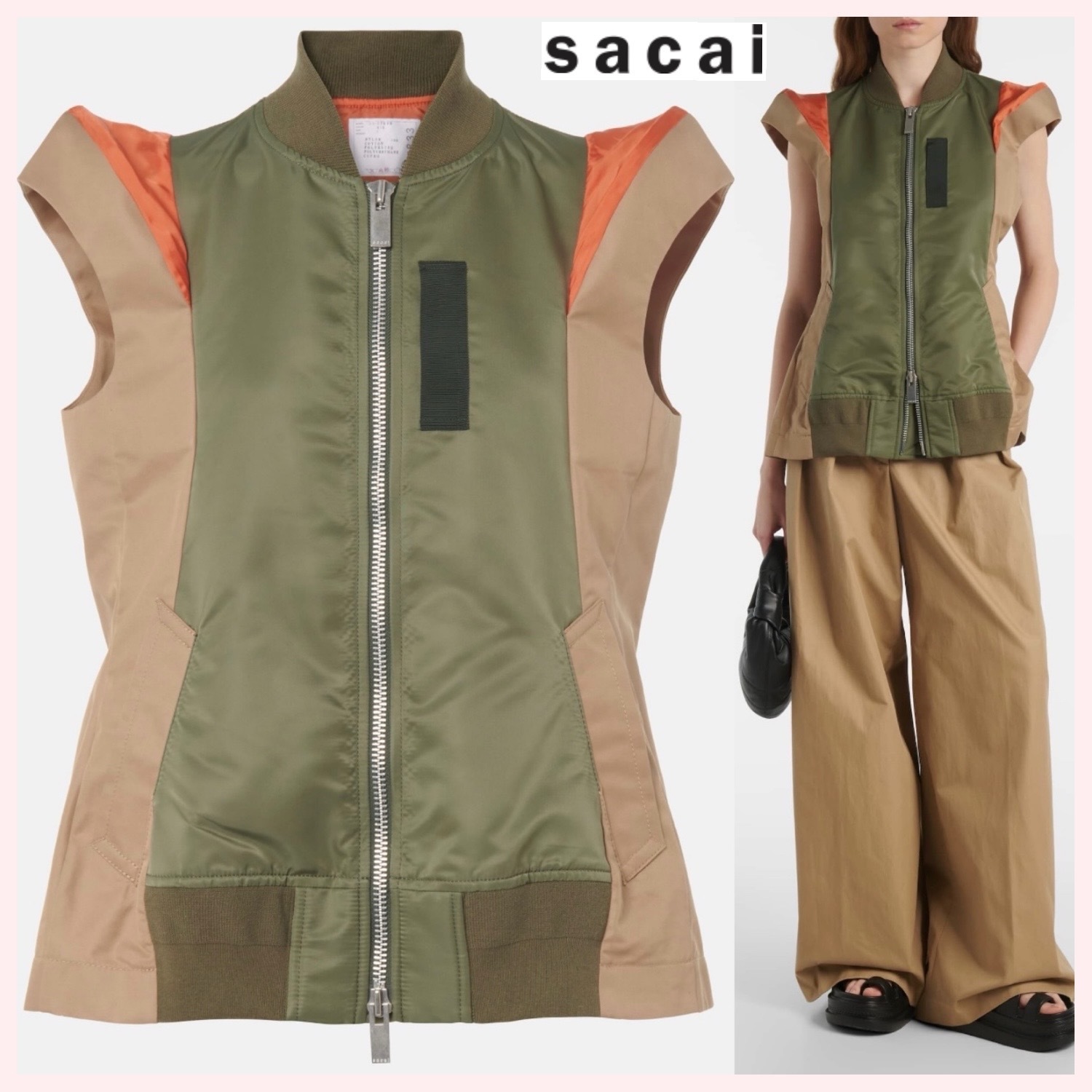 ★sacai★関税込♪日本未入荷♪Nylon Twill & Gabardine ベスト