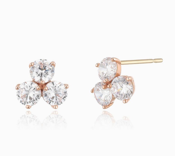 [LLOYD] 14K☆Lucky three-piece stone Earrings