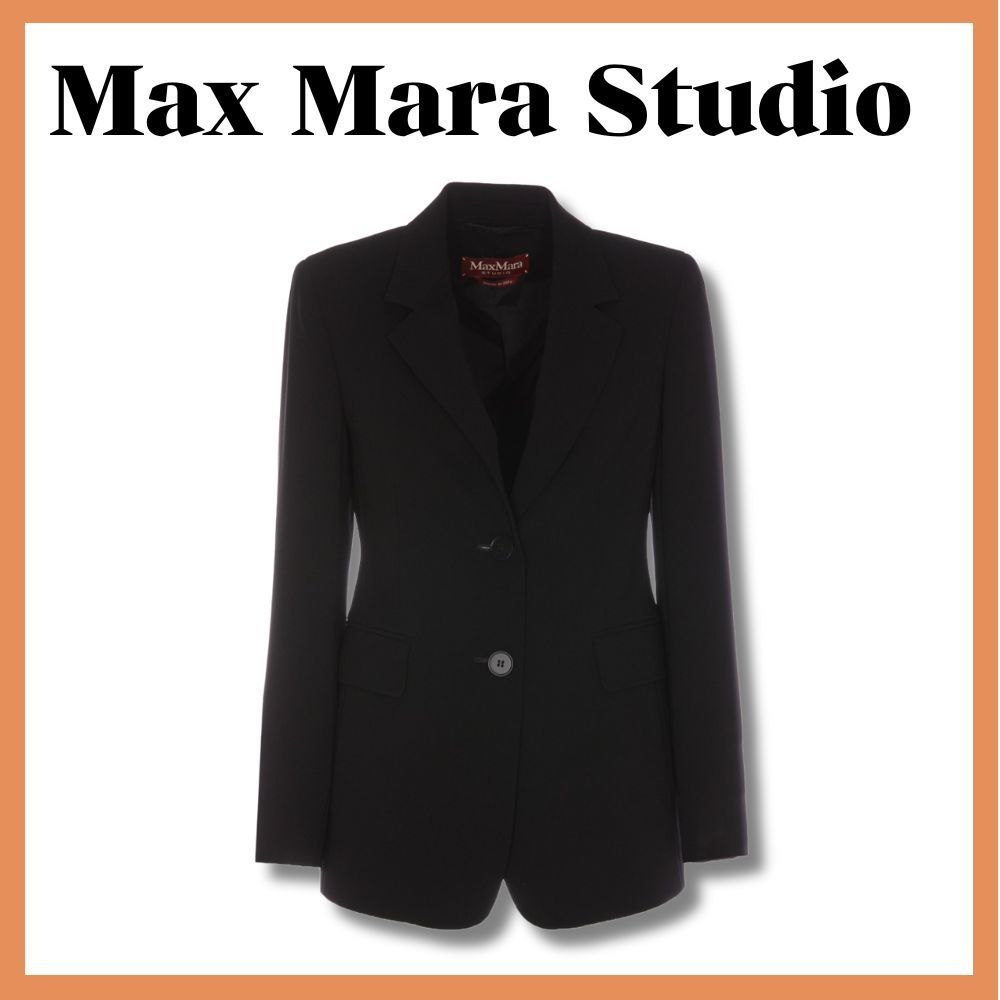 関税送料込【MaxMara Studio】ブレザー オーバーサイズ ブラック 関税送料込【Max Mara Studio】ブレザー ベルト付き ブラック