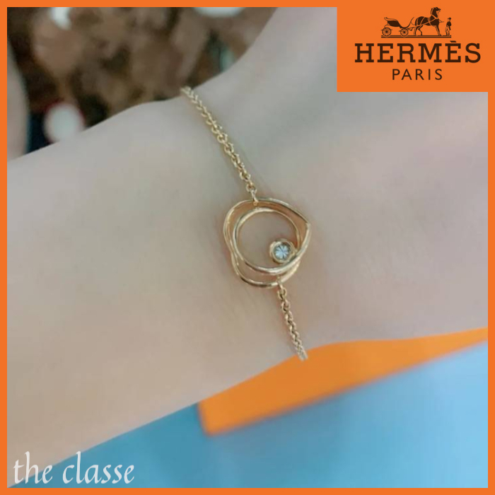 【ダブルリングのハート形＊】華やかな場に♪HERMESブレスレット