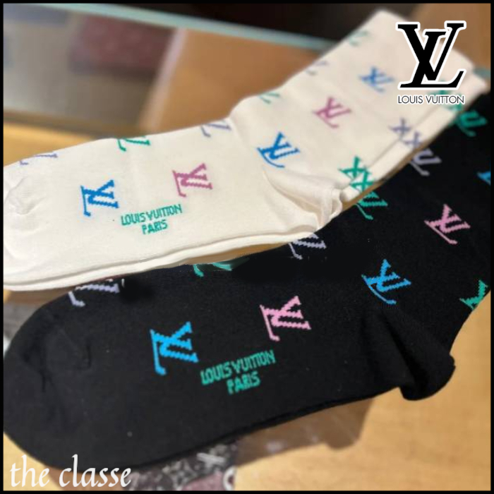 【カラフルロゴ♪】お洒落のアクセントに☆LouisVuittonソックス