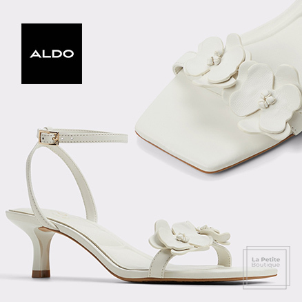 【ALDO】レザー☆Daisyrose 可愛いお花モチーフ☆ヒールサンダル